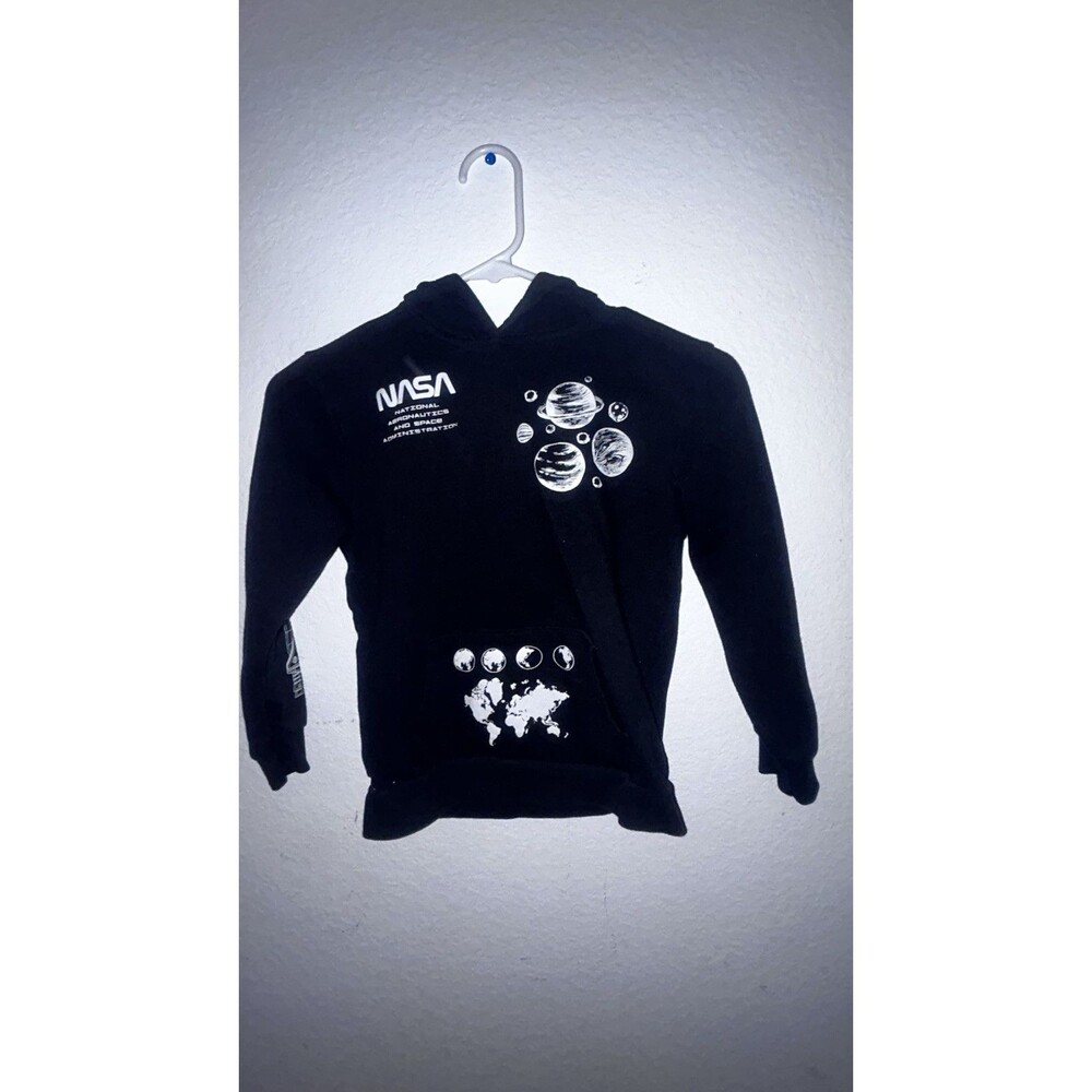 Hyper Space NASA Hoodie Boy Size 10 Hoodie Black Map Long Sleeve